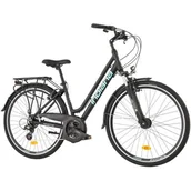 Rowery - Rower trekkingowy INDIANA X-Road 3.0 D19 28 cali damski Czarno-błękitny - miniaturka - grafika 1