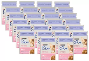 CAT CHOW Kitten Karma dla kociąt z jagnięciną i cukinią w sosie 26x85g - Mokra karma dla kotów - miniaturka - grafika 1