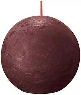 Świece - Bolsius Rustykalne świece kule Shine, 6 szt., 76x190 mm, czerwone Sfeerpunt - grafika 1