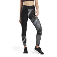 Legginsy - Damskie Legginsy REEBOK RUNNING AOP TIGHT HT4940 – Czarny - miniaturka - grafika 1