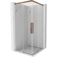Kabiny prysznicowe - Mexen Rox Duo kabina prysznicowa rozsuwana 90 x 90 cm, transparent, różowe złoto - 8C2D-090-090-60-00 - miniaturka - grafika 1