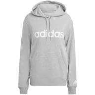 Bluzy damskie - Bluza damska adidas Essentials Linear szara IC6884 XS - miniaturka - grafika 1