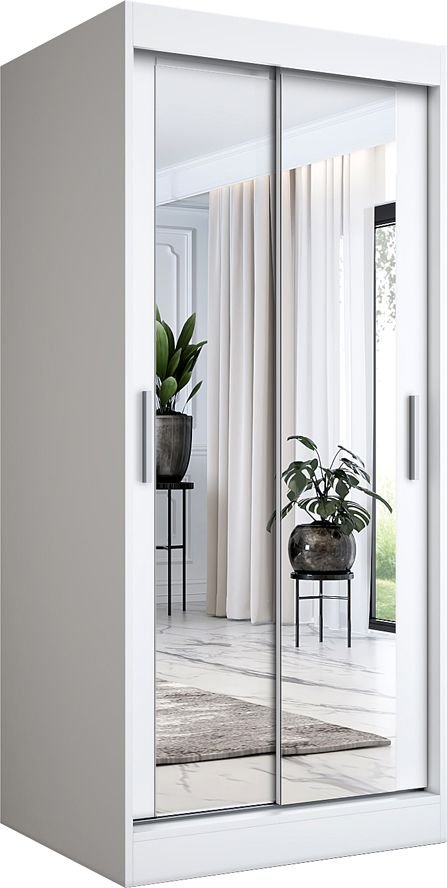 Elior Biała szafa przesuwna z lustrem - Edna 2X