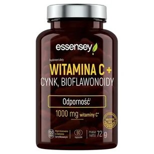 Essensey Witamina C + cynk, bioflawonoidy, Suplement diety, 90 kapsułek - Witaminy i minerały - miniaturka - grafika 1