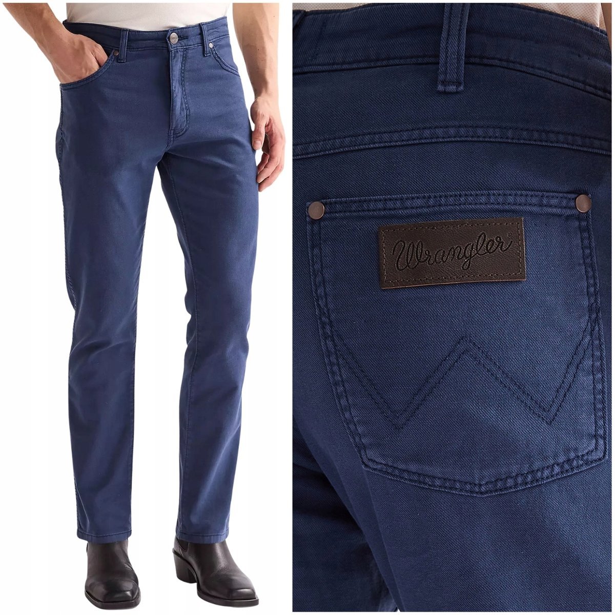 Wrangler LARSTON slim dopasowane zwężane spodnie materiałowe len W32 L34