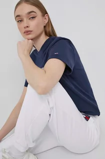 Koszulki i topy damskie - Tommy Jeans t-shirt bawełniany kolor granatowy - grafika 1