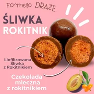 Czekolada - Liofilizowana śliwka z rokitnikiem w czekoladzie mlecznej opakowanie bag 100g - miniaturka - grafika 1