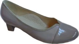 BnW Skórzane beżowe czółenka o różnych tęgościach - Czółenka - miniaturka - grafika 1