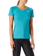 Koszulki i topy damskie - Mizuno Damska koszulka Sun Protect Tee, Algier, niebieski, L - miniaturka - grafika 1