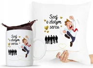 Gadżety dla niej i dla niego - ZESTAW PODUSZKA + KUBEK DLA SZEFA SZEFOWEJ PREZENT z Nadrukiem ze Zdjęciem - miniaturka - grafika 1