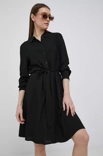 Sukienki - Vila sukienka kolor czarny mini rozkloszowana - grafika 1