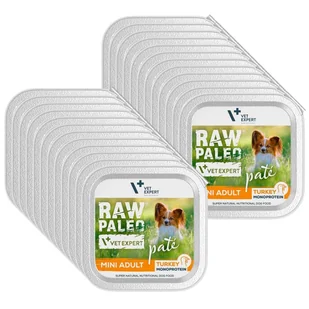 Vetexpert Raw Paleo Pate Mini Adult Turkey 24x150g - indyk tacka - Mokra karma dla psów - miniaturka - grafika 1