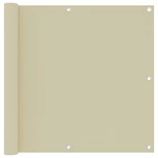 vidaXL Parawan balkonowy, kremowy, 90x500 cm, tkanina Oxford vidaXL - Parawany - miniaturka - grafika 1