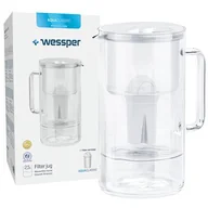 Dzbanki filtrujące - Wessper AquaClassic Crystalline 2,5L Biały szklany dzbanek filtrujący - miniaturka - grafika 1