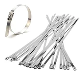Pozostałe akcesoria sieciowe - STALOWE OPASKI ZACISKOWE 100szt 4,6x350mm METALOWE TRYTKI NIERDZEWNE - miniaturka - grafika 1