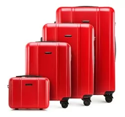 WITTCHEN Classic Line elegancka walizka z wytrzymałego poliwęglanu z pionowym tłoczeniem, zamek TSA, czerwony, Kofferset 4tlg, Nowoczesny - Walizki - miniaturka - grafika 1