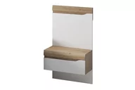 Szafki nocne - Stolik nocny MODIS biały/drewno bukowe, 50x92x31,6, płyta wiórowa/płyta MDF - miniaturka - grafika 1