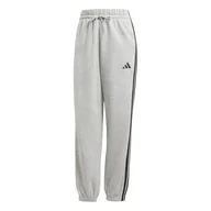 Spodnie rowerowe - adidas Kobiety ESSENTIALS 3-STRIPES FLEECE LOOSE PANTS, medium grey heather/black, XS - miniaturka - grafika 1