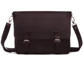 Teczki i aktówki - BRĄZOWA LISTONOSZKA MĘSKA TORBA NA RAMIĘ SOLOME MERLO - miniaturka - grafika 1