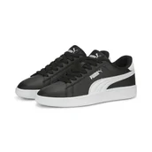Buty trekkingowe dziecięce - Młodzieżowe skórzane sneakersy Smash 3.0 PUMA Black White - miniaturka - grafika 1