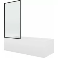 Wanny - Mexen Vega wanna prostokątna 180 x 80 cm z obudową i parawanem 1-skrzydłowym 80 cm, czarny wzór fix 5907709163034 - miniaturka - grafika 1