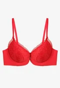 Biustonosze - Czerwony Biustonosz Push Up z Ozdobną Siateczką Zorale - miniaturka - grafika 1