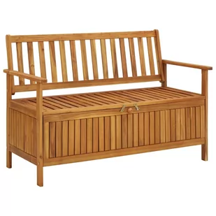 vidaXL Ławka ogrodowa ze schowkiem, 120 cm, lite drewno akacjowe - Ławki ogrodowe - miniaturka - grafika 1