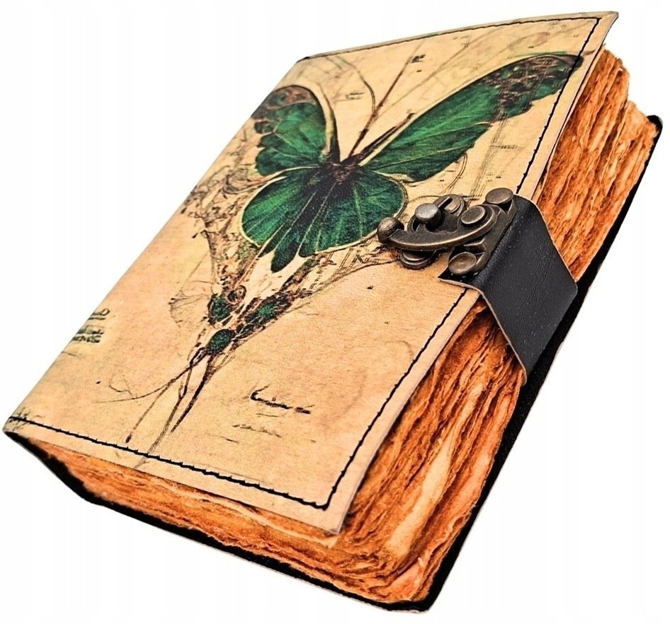 Giftdeco Notes Skórzany Retro Motyl - Skóra Kozia 200 stron - AH20