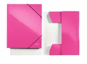 Teczki i aktówki - Leitz WOW 3 Eckspanner akcesoria, A4, z zamknięciem taśma gumowa, 10 sztuki, rose 39820023 - miniaturka - grafika 1