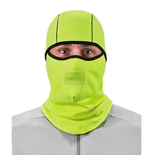 Ergodyne N-Ferno 6823 kominiarka maska narciarska, wiatroszczelna maska na twarz, z zawiasem do noszenia jako ocieplacz na szyję, wysoka widoczność limonka - Czapki damskie - miniaturka - grafika 1