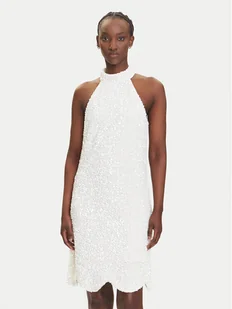 YAS Sukienka koktajlowa Mira 26037830 Écru Regular Fit - Sukienki - miniaturka - grafika 1
