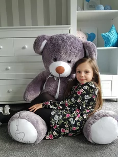 Duży miś pluszowy XXL 160cm - SZARO-BIAŁY - Maskotki i pluszaki - miniaturka - grafika 1