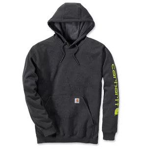 Bluza Carhartt Midweight Signature Sleeve Logo Hooded Sweatshirt CARBON HEATHER - Bluzy męskie - miniaturka - grafika 1
