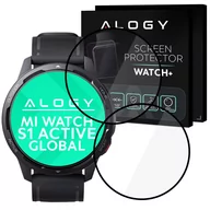 Akcesoria do smartwatchy - 2x Elastyczne Szkło 3D Alogy do Xiaomi Mi Watch S1 Active Global Black - miniaturka - grafika 1