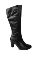 Kozaki damskie - BnW Kozaki ze skóry łydka 46 cm słupek 8 cm - miniaturka - grafika 1