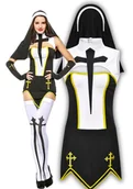 Stroje karnawałowe - Strój Kostium Sexy Zakonnicy Siostra Zakonna Na Halloween S / M 158 / 164 - miniaturka - grafika 1