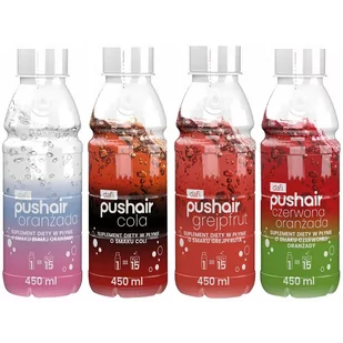 PUSHAIR Suplement diety Syrop Cola + PUSHAIR Suplement diety Syrop Grejpfrutowy  + Suplement diety Syrop Czerwona Oranżada + Suplement diety Syrop B.. - Syropy i koncentraty owocowe - miniaturka - grafika 1