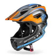Kaski rowerowe - Kask rowerowy dziecięcy z odpinaną szczęką Rockbros TT-32SOBL-M rozmiar M - czarno-pomarańczowy - miniaturka - grafika 1