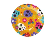 Halloween - Talerzyki halloweenowe Meksykańska Czacha - 18 cm - 6 szt. - miniaturka - grafika 1