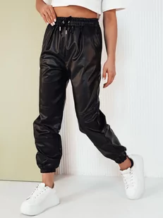 Spodnie damskie skórzane joggery MAGIR czarne Dstreet UY1683-44 - Spodnie damskie - miniaturka - grafika 1