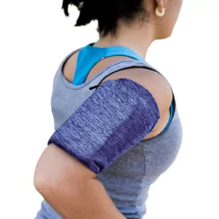 Elastyczny materiałowy armband opaska na ramię do biegania fitness XL granatowa - Etui i futerały do telefonów - miniaturka - grafika 1