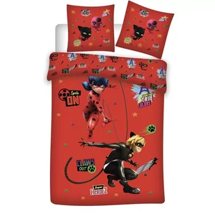 Pościel Biedronka Miraculous Dwustronna 140x200 + 63x63 - Pościel dla dzieci - miniaturka - grafika 1