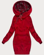 Bluzy damskie - Długa bluza damska czerwona (AMG-738/1) - LHD - miniaturka - grafika 1