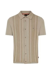 Koszulki męskie - Merc of London Elsted Męska koszulka polo z dzianiny w kolorze beżowym, X-Large, beżowy, XL - grafika 1
