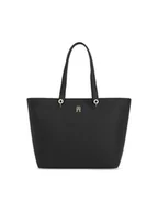 Torebki damskie - Tommy Hilfiger Torebka Th Emblem Tote AW0AW15178 Czarny - miniaturka - grafika 1