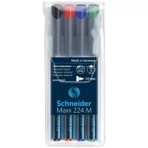 Schneider Zestaw Foliopisów permanentnych Maxx 224, M, 1,0 mm, 4 miks kolorów SR - Markery permanentne - miniaturka - grafika 1