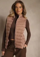 Kamizelki damskie - Beżowa Kamizelka Ozdobiona Pikowaniem Soellame - miniaturka - grafika 1