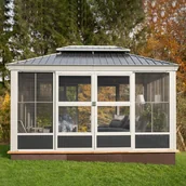 Altany ogrodowe - Altana ogrodowa 3x4,2m zimowy ogród Sojag aluminiowy szary - miniaturka - grafika 1