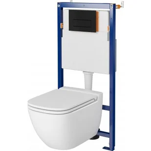 Cersanit Tech Line Opti Set B633 Zestaw Toaleta WC bez kołnierza + deska wolnoopadająca + stelaż podtynkowy WC + przycisk spłukujący WC S701-656 - Stelaże i zestawy podtynkowe do WC - miniaturka - grafika 2