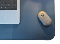 Podkładki na biurko - Podkładka na biurko skóra naturalna granatowa 1,6mm 100x40 - miniaturka - grafika 1